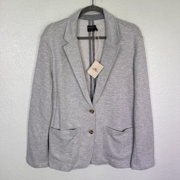 Faherty Jackets & Blazers - Faherty Inlet Knit Blazer WOMENS Large Jacket Sweatshirt Comfort Unlined Grey